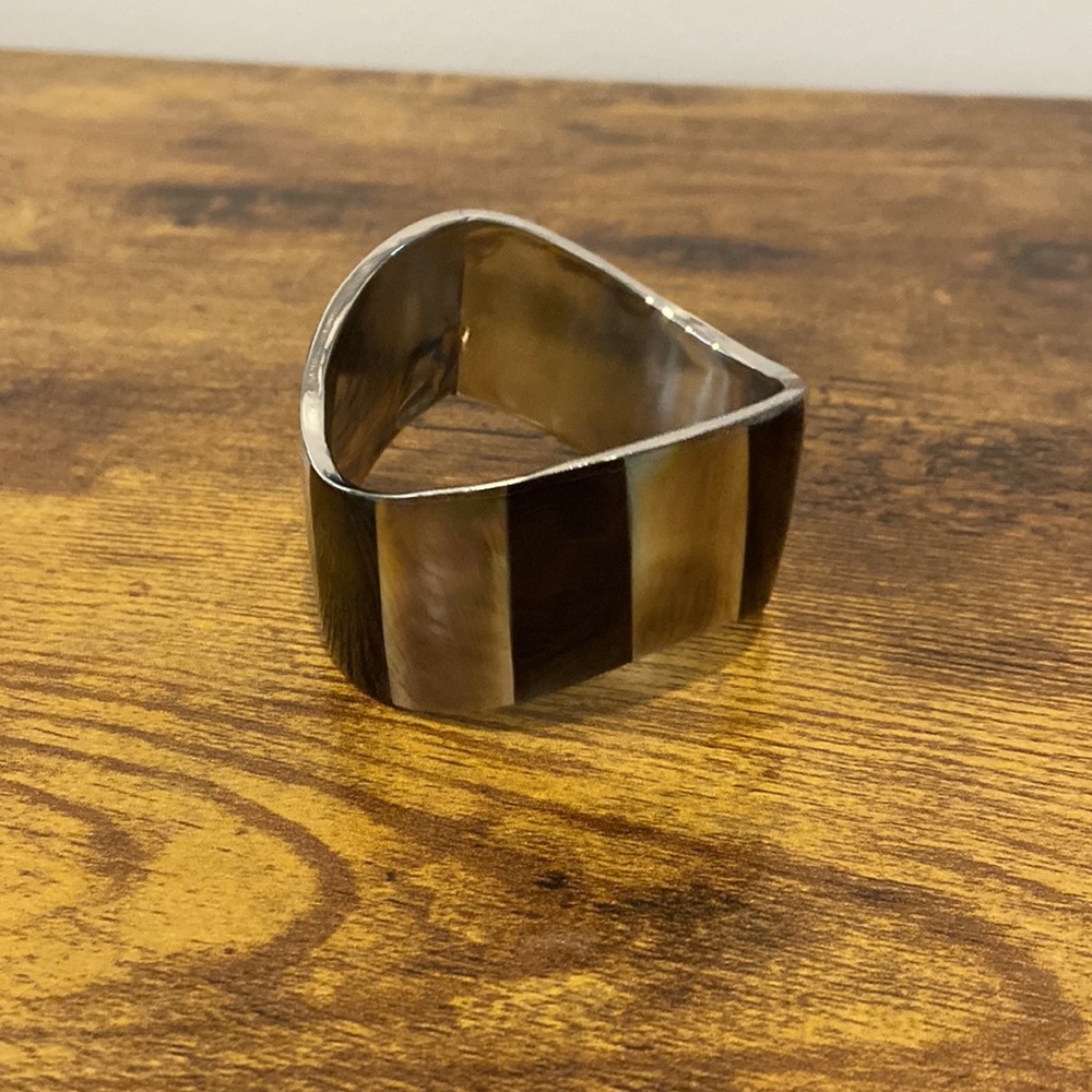 Vintage black and shell bangle
